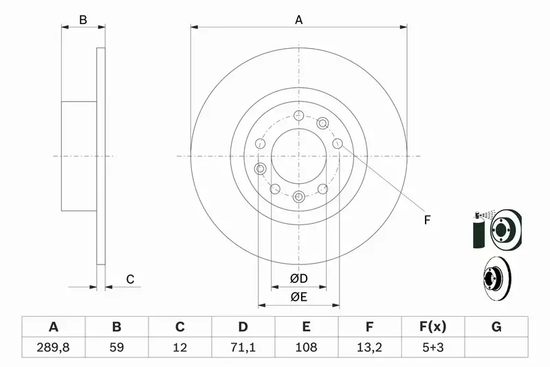 BOSCH TARCZA HAMULCOWA 0 986 479 F08 