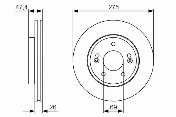 BOSCH TARCZE HAMULCOWE PRZÓD 0 986 479 R26 