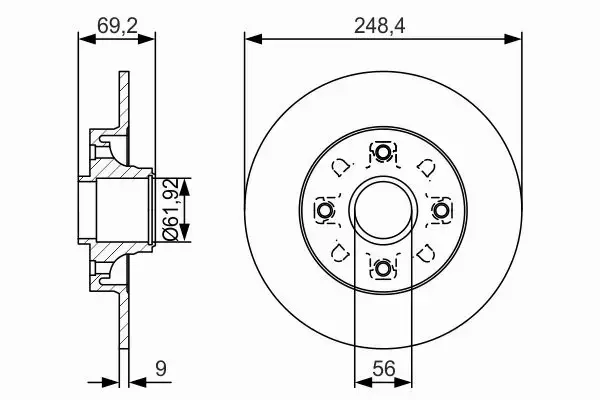 BOSCH TARCZA HAMULCOWA 0 986 479 S43 