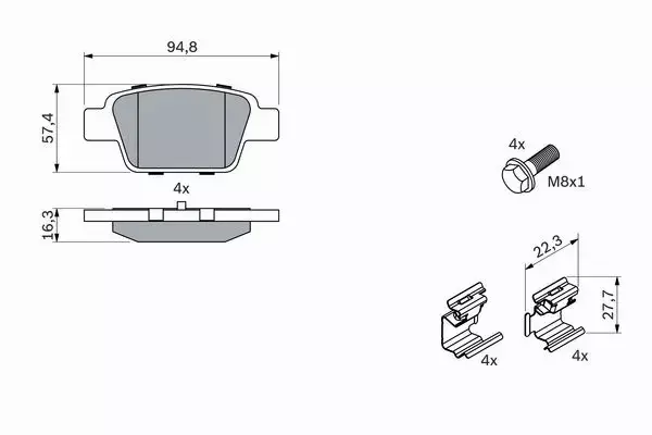 BOSCH TARCZE+KLOCKI TYŁ FIAT MULTIPLA 