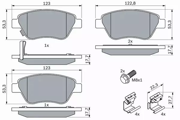 BOSCH TARCZE + KLOCKI OPEL CORSA D 1.3 CDTI PRZÓD  