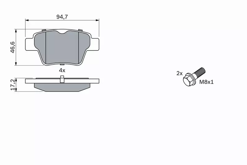 BOSCH KLOCKI HAMULCOWE TYŁ 0 986 494 099 