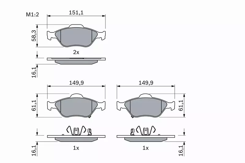 BOSCH Klocki przód TOYOTA YARIS P9 P13 