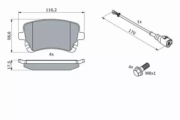 BOSCH KLOCKI HAMULCOWE TYŁ 0 986 494 108 