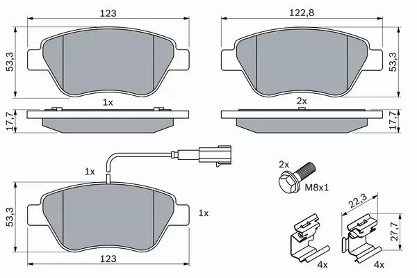 BOSCH TARCZE+KLOCKI PRZÓD ALFA ROMEO MITO 257MM 