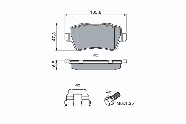 BOSCH KLOCKI HAMULCOWE TYŁ 0 986 494 126 