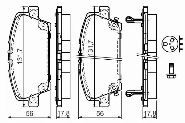 BOSCH KLOCKI HAMULCOWE PRZÓD 0 986 494 136 