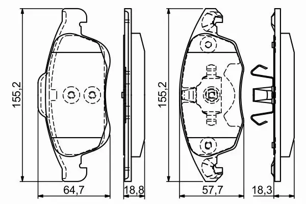 BOSCH TARCZE+KLOCKI P+T PEUGEOT PARTNER II 283MM 