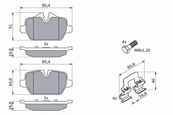 BOSCH Klocki tył BMW 1 E81 E87 3 E90 E91 