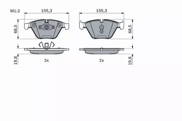 BOSCH TARCZE+KLOCKI PRZÓD BMW X1 E84 312MM 