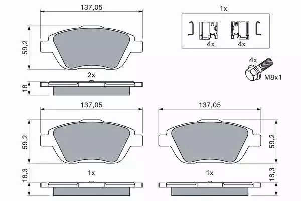 BOSCH TARCZE+KLOCKI PRZÓD CITROEN C3 II DS3 283MM 