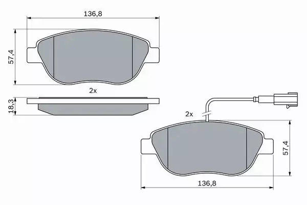 BOSCH TARCZE+KLOCKI PRZÓD FIAT LINEA 284MM 