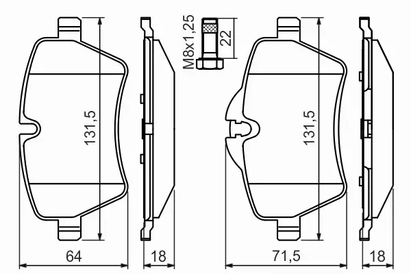 BOSCH KLOCKI HAMULCOWE PRZÓD 0 986 494 489 