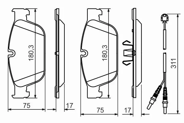 BOSCH KLOCKI HAMULCOWE PRZÓD 0 986 494 526 