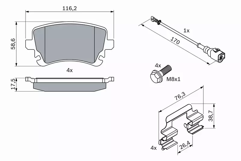 BOSCH KLOCKI HAM TYŁ TRANSPORTER  V MULTIVAN V TYL 