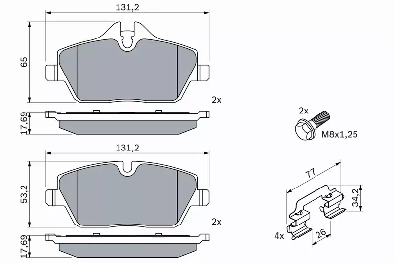 BOSCH TARCZE+KLOCKI PRZÓD BMW 1 E81 E87 284MM 