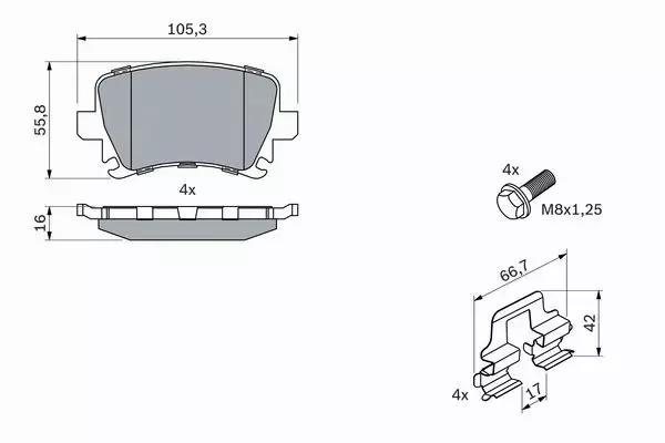 BOSCH TARCZE+KLOCKI TYŁ AUDI A4 B7 SEAT EXEO 288MM 