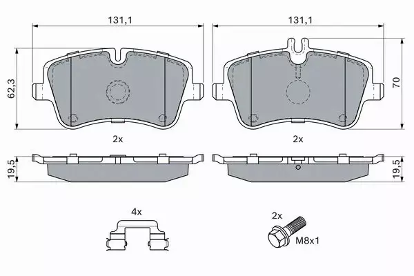 BOSCH KLOCKI PRZÓD MERCEDES CLK C209 SLK R171 