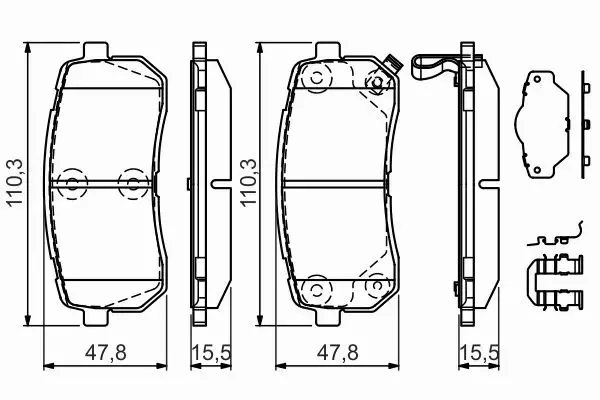 BOSCH KLOCKI HAMULCOWE TYŁ 0 986 494 608 