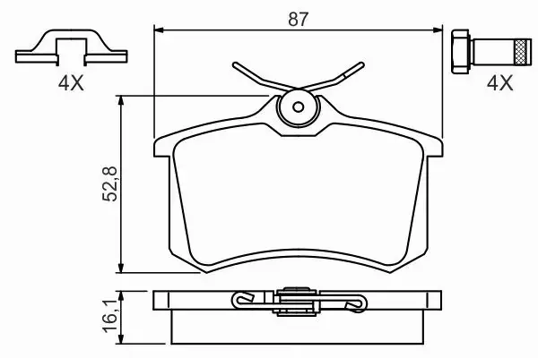 BOSCH TARCZE+KLOCKI TYŁ CITROEN C3 AIRCROSS 249MM 