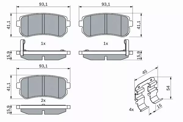 BOSCH TARCZE+KLOCKI TYŁ HYUNDAI IX35 KIA SPORTAGE 284MM 