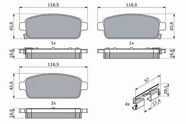 BOSCH TARCZE+KLOCKI TYŁ CHEVROLET CRUZE 292MM 