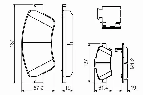 BOSCH  KLOCKI TOYOTA AURIS 1.6 / 2.2D / 2.0 D-4D 06- PRZÓD  