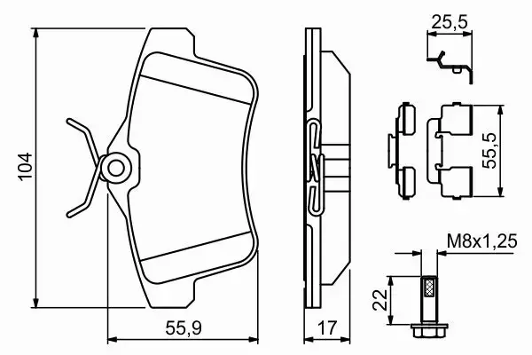 BOSCH TARCZE+KLOCKI P+T CITROEN C4 II DS4 302MM 