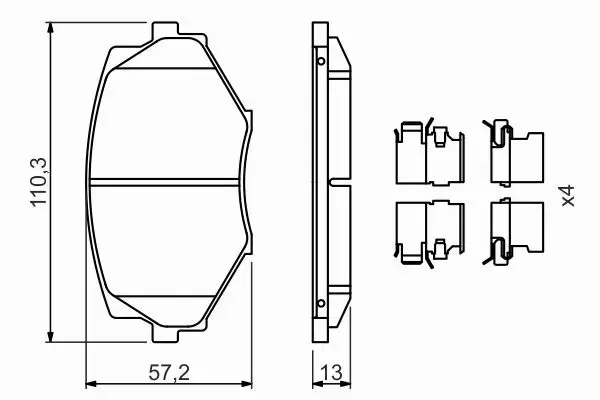 BOSCH KLOCKI HAMULCOWE PRZÓD 0 986 494 655 