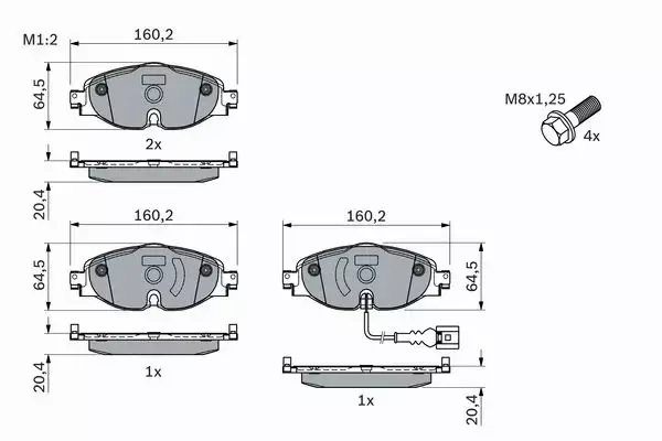 BOSCH TARCZE+KLOCKI P+T AUDI A3 8V1 8VA 8VS 288MM 