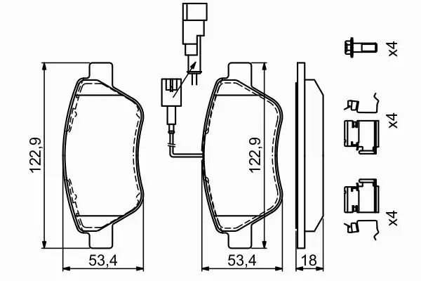 BOSCH KLOCKI HAMULCOWE PRZÓD 0 986 494 698 