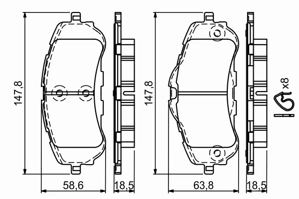 BOSCH KLOCKI HAMULCOWE PRZÓD 0 986 494 714 