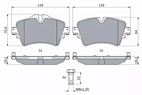 BOSCH TARCZE+KLOCKI PRZÓD BMW 2 F45 F46 294MM 