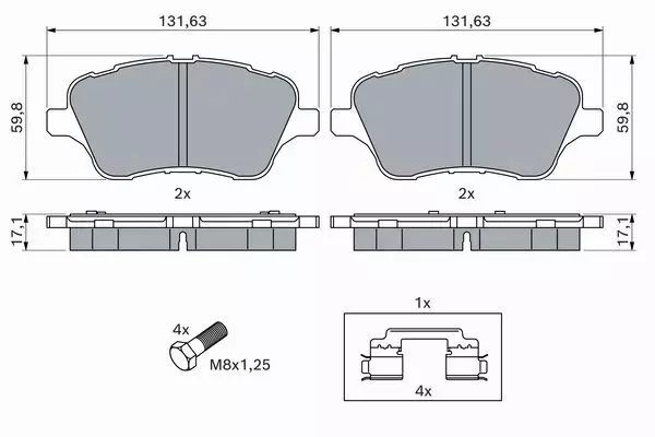 BOSCH TARCZE+KLOCKI P+T FORD FIESTA VI 278MM 