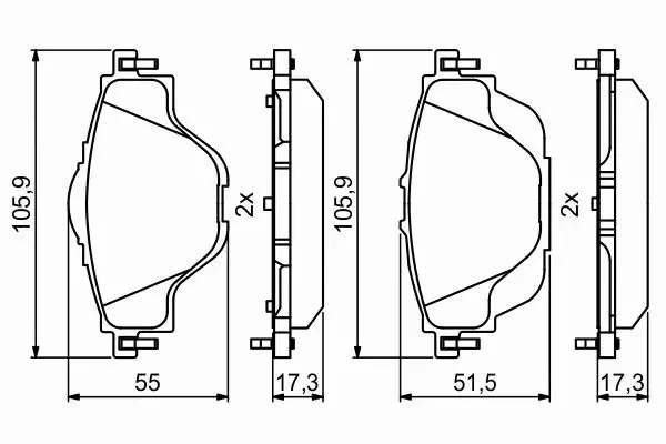 BOSCH TARCZE+KLOCKI P+T CITROEN C4 PICASSO II 304MM 