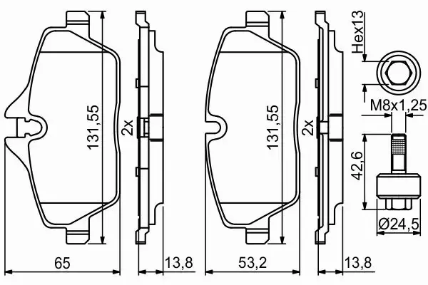 BOSCH KLOCKI HAMULCOWE PRZÓD 0 986 494 813 