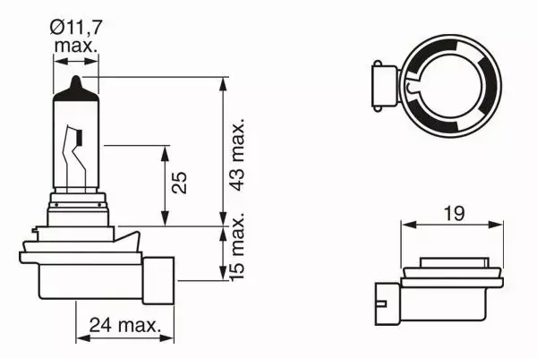 BOSCH ŻARÓWKA H8 PURE LIGHT 12V 35W PGJ19-1 