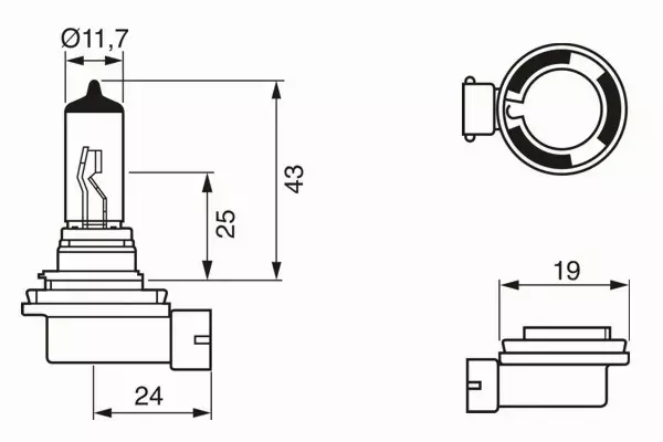 BOSCH ŻARÓWKA H11 PURE LIGHT 12V 55W PGJ19-2 