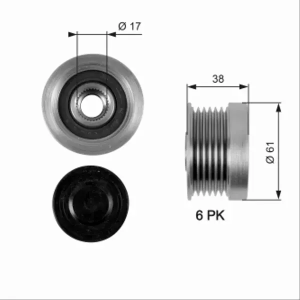 GATES SPRZĘGŁO ALTERNATORA OAP7036 