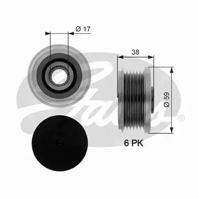 GATES SPRZĘGŁO ALTERNATORA OAP7077 