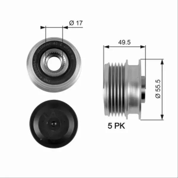 GATES SPRZĘGŁO ALTERNATORA OAP7079 