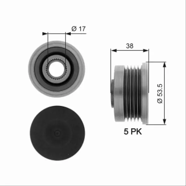 GATES SPRZĘGŁO ALTERNATORA OAP7082 