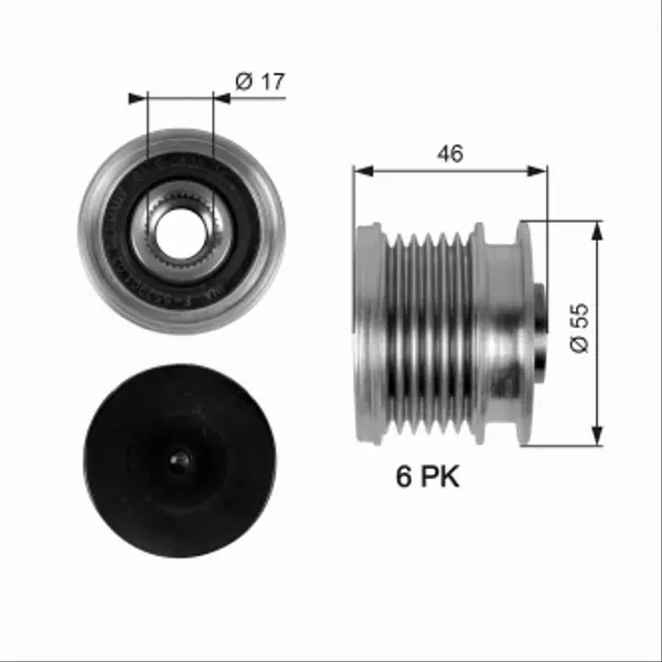 GATES SPRZĘGŁO ALTERNATORA OAP7092 