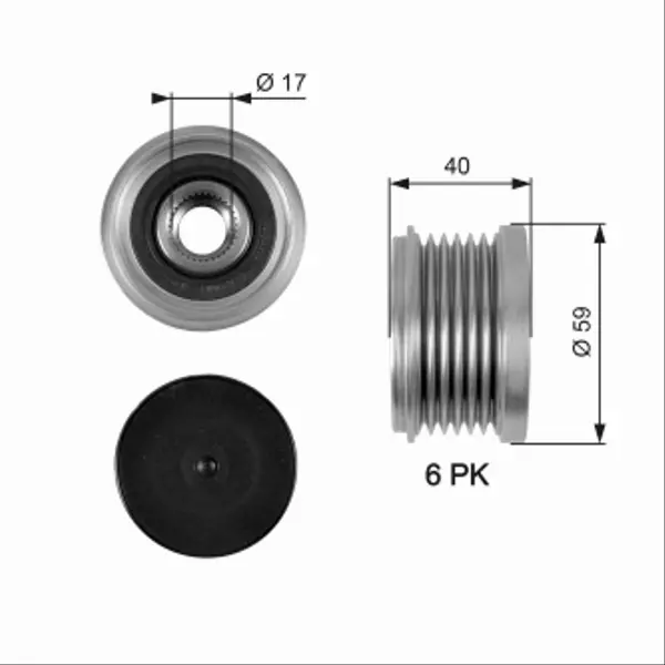 GATES SPRZĘGŁO ALTERNATORA OAP7097 