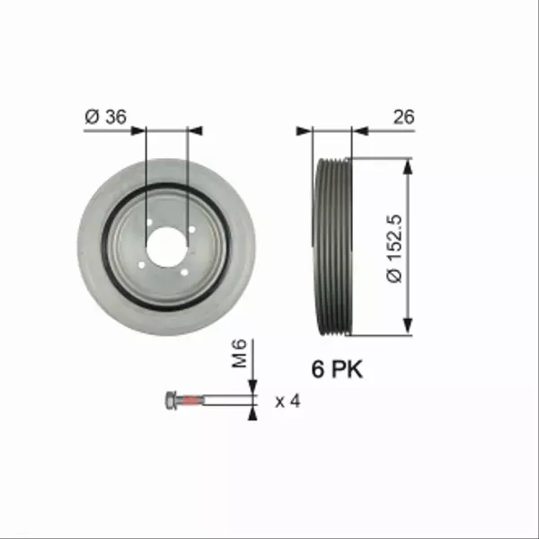 GATES KOŁO PASOWE TVD1011A 