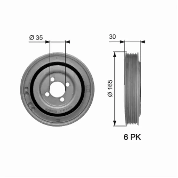 GATES KOŁO PASOWE WAŁU TVD1032 