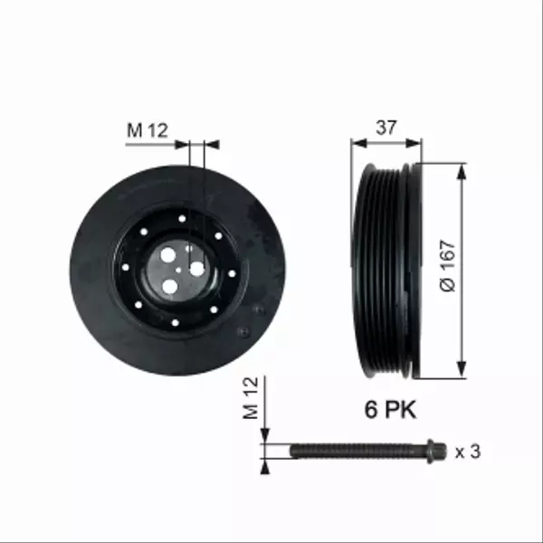 GATES KOŁO PASOWE WAŁU TVD1060A 