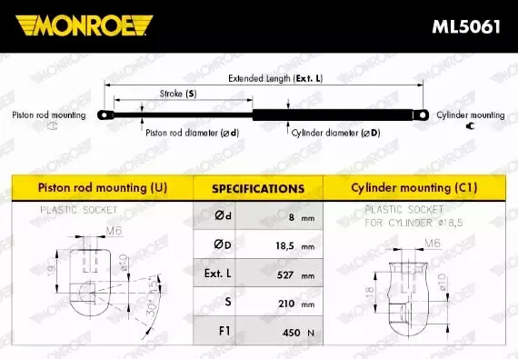 MONROE SPRĘŻYNA ZAWIESZENIA ML5061 