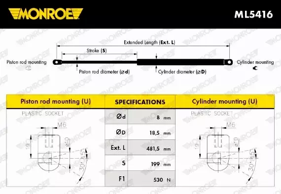 MONROE SPRĘŻYNA ZAWIESZENIA ML5416 