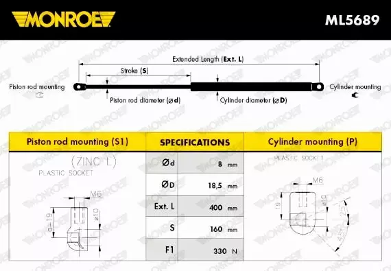 MONROE SPRĘŻYNA ZAWIESZENIA ML5689 